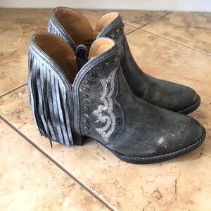 Sterling River 7.5 Western Cowgirl Festival boots Fringe gray